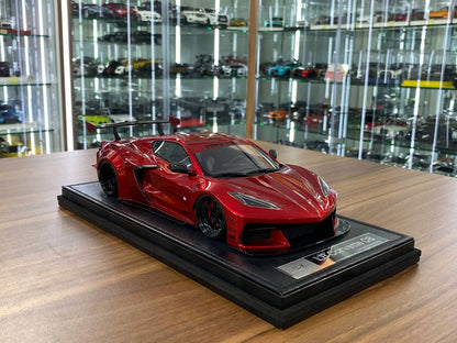1:18 Resin Model IVY Merit Models Chevrolet Corvette C8 LBWK – Candy Red / Black Wheels (Limited 99 pcs – Dubai Collectors)