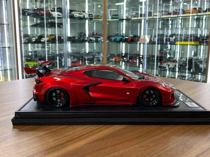 1:18 Resin Model IVY Merit Models Chevrolet Corvette C8 LBWK – Candy Red / Black Wheels (Limited 99 pcs – Dubai Collectors)