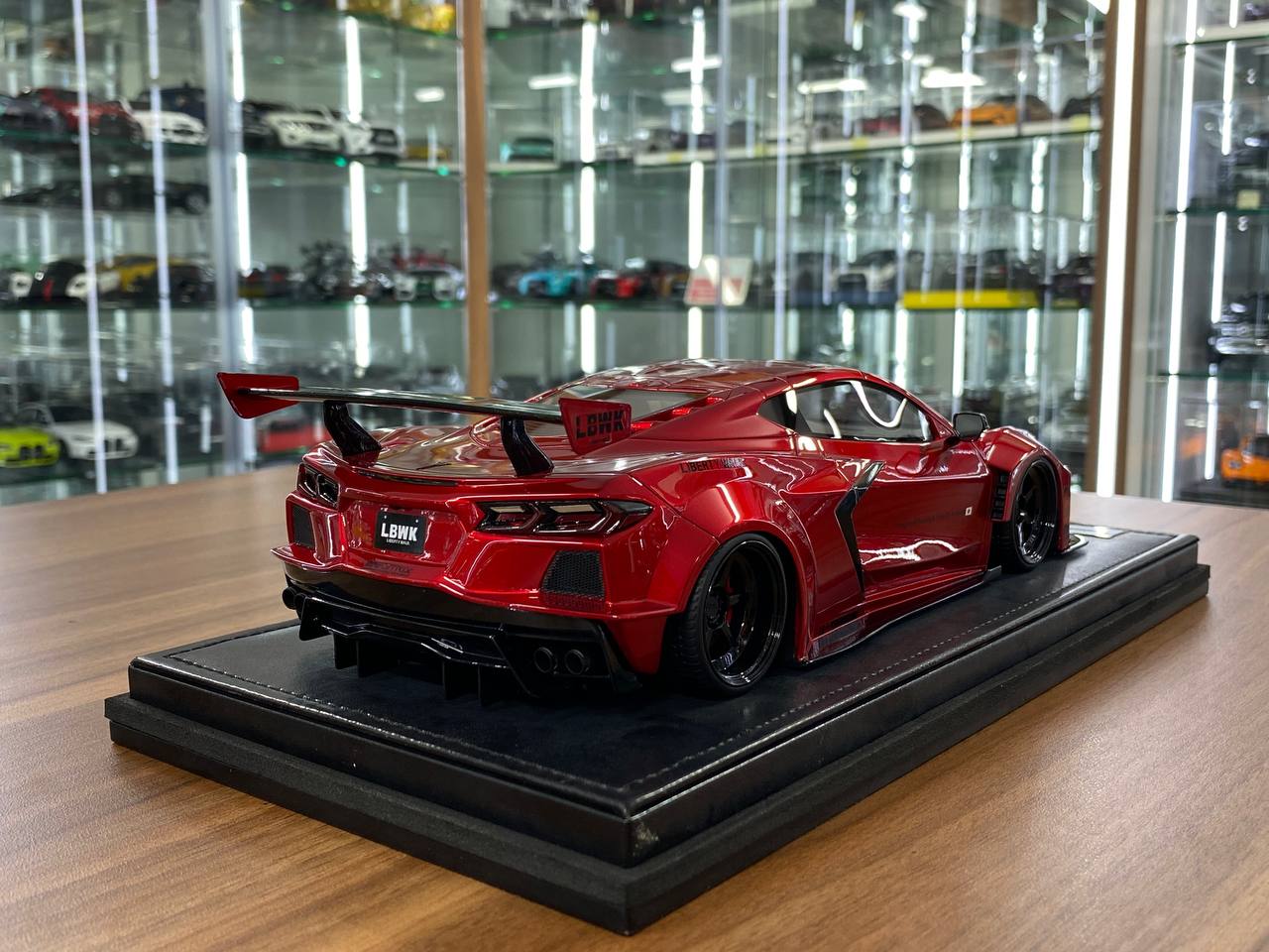 1:18 Resin Model IVY Merit Models Chevrolet Corvette C8 LBWK – Candy Red / Black Wheels (Limited 99 pcs – Dubai Collectors)