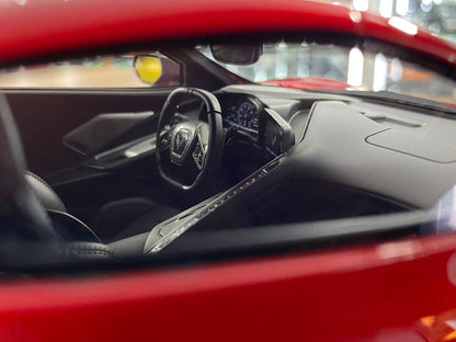 1:18 Resin Model IVY Merit Models Chevrolet Corvette C8 LBWK – Candy Red / Black Wheels (Limited 99 pcs – Dubai Collectors)