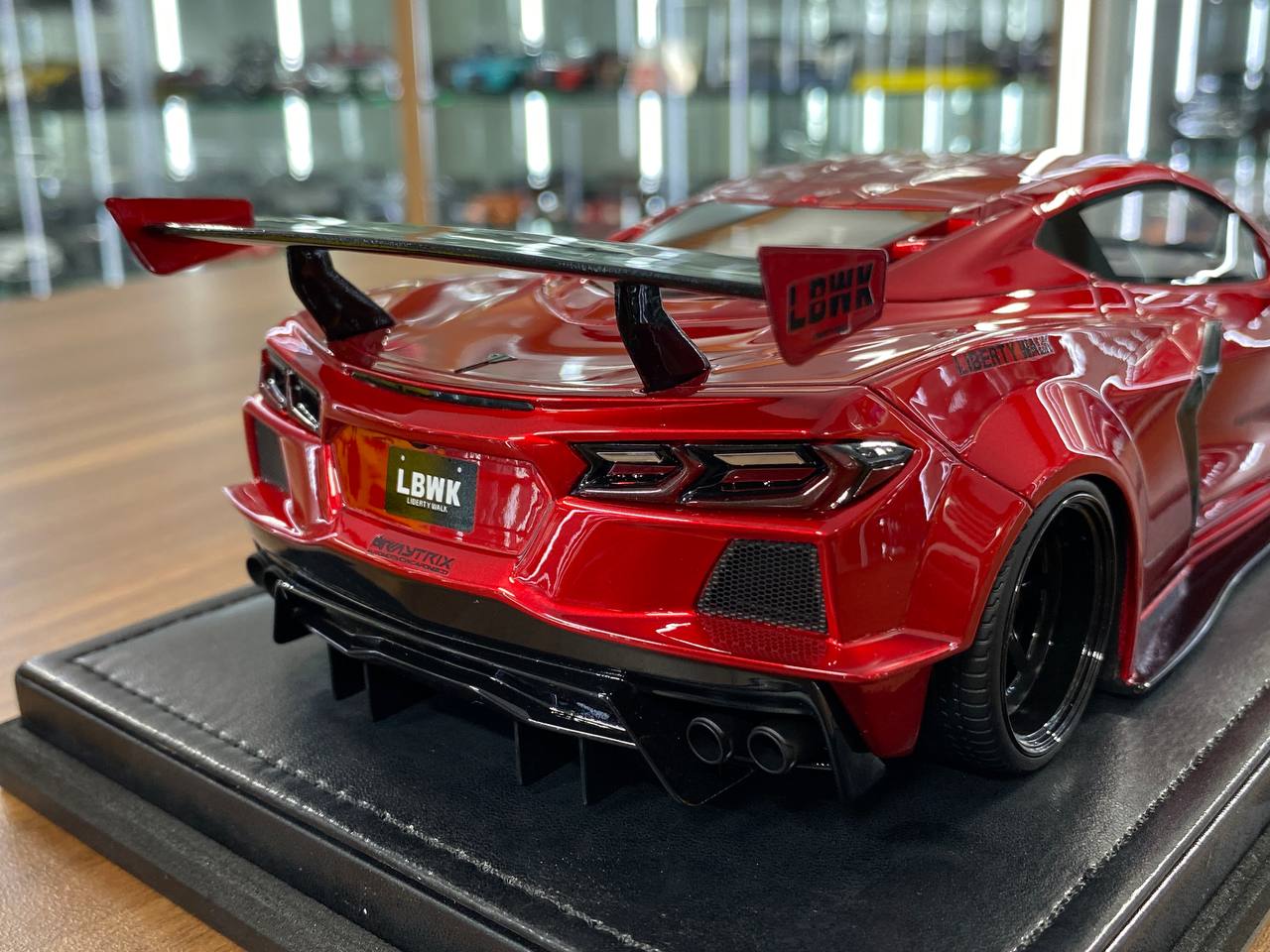 1:18 Resin Model IVY Merit Models Chevrolet Corvette C8 LBWK – Candy Red / Black Wheels (Limited 99 pcs – Dubai Collectors)