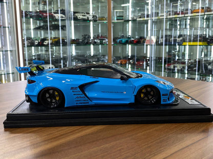 1:18 Resin Model IVY Merit Models Chevrolet Corvette C8 LBWK – Baby Blue (Limited 99 pcs – Dubai Collectors)