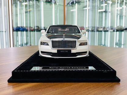 H&H Rolls Royce Spectre Resin Model - White & Black | 1/18 Scale