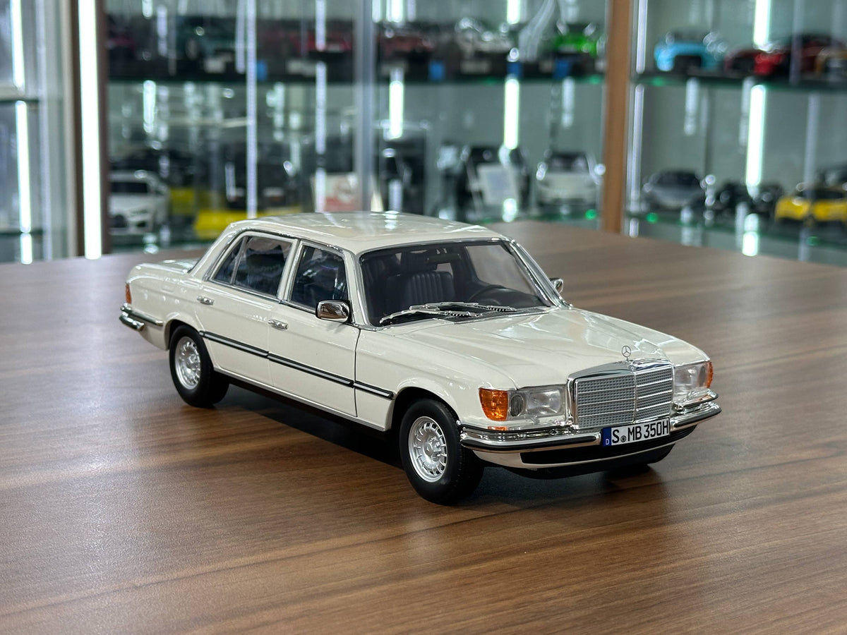 Mercedes‑Benz 350 SEL W116 (1973–1980) – White – 1/18 Metal Diecast Model – Norev Dealer Edition – Full Opening