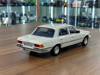 Mercedes‑Benz 350 SEL W116 (1973–1980) – White – 1/18 Metal Diecast Model – Norev Dealer Edition – Full Opening