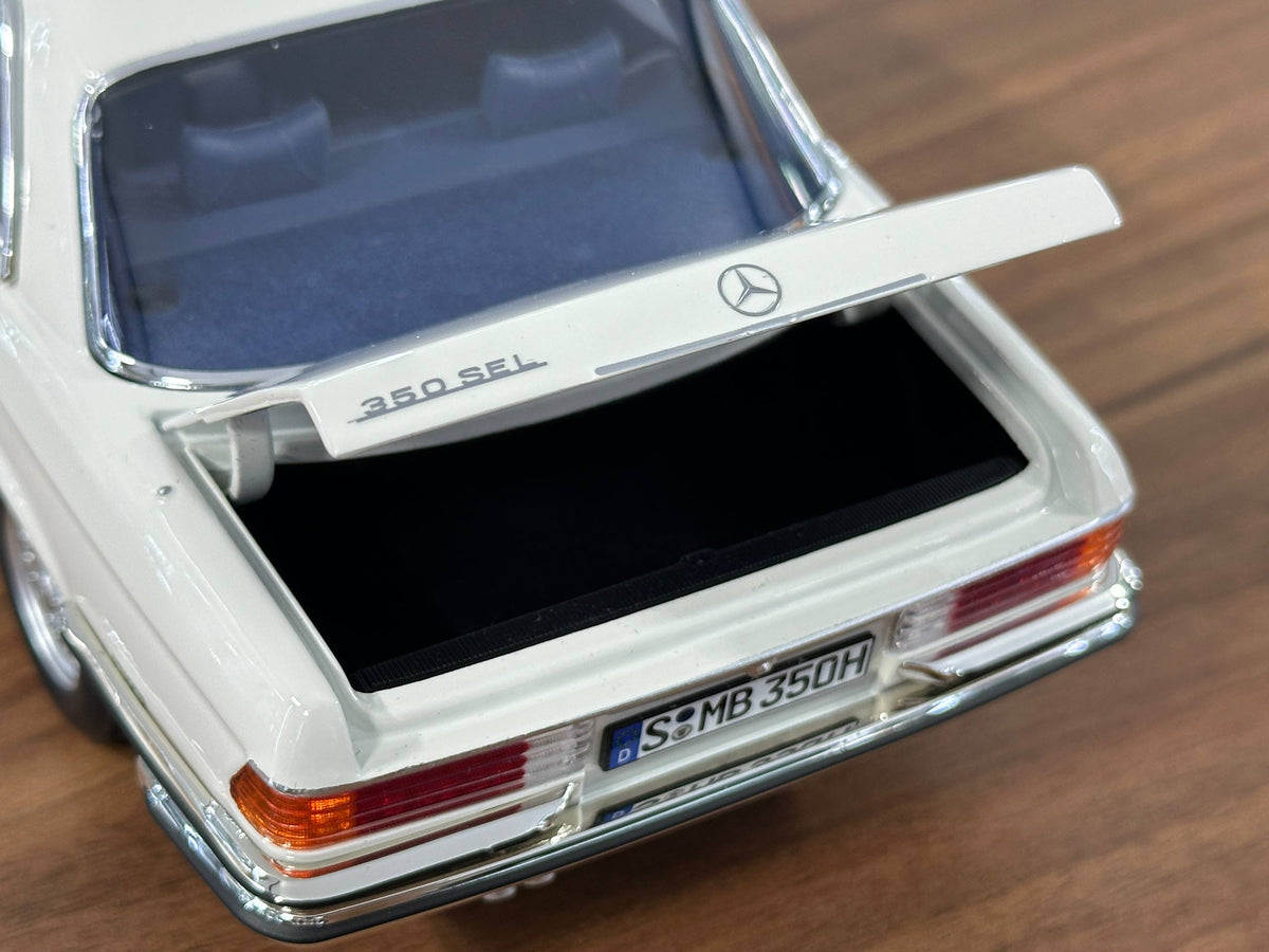 Mercedes‑Benz 350 SEL W116 (1973–1980) – White – 1/18 Metal Diecast Model – Norev Dealer Edition – Full Opening
