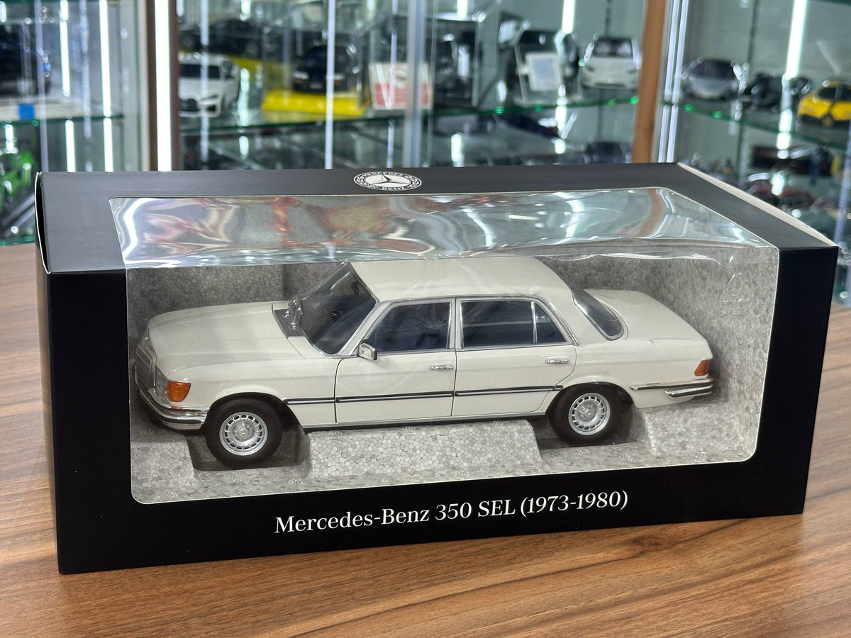 Mercedes‑Benz 350 SEL W116 (1973–1980) – White – 1/18 Metal Diecast Model – Norev Dealer Edition – Full Opening