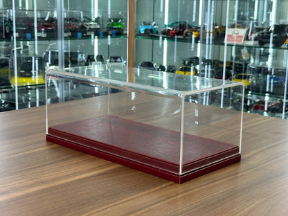 1/18 Acrylic Display Case – Red Leather Base – Premium Collector Edition