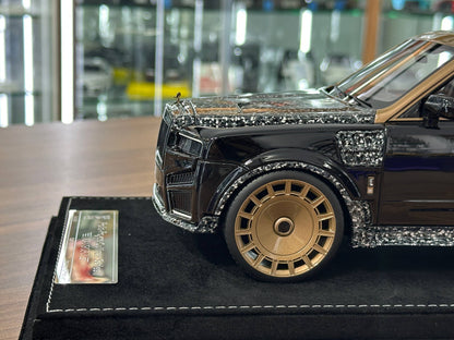 Rolls‑Royce Cullinan Series II Mansory – Piano Black / Chrome Gold – 1/18 Resin Model – H&H – Limited 30 pcs