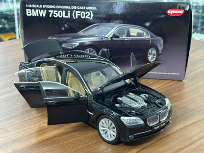 1/18 Diecast BMW 750Li (F02) – Kyosho (R. Black, Full Opening)