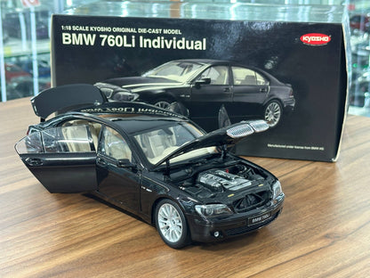 1/18 Diecast BMW 760Li Individual V12 (E66) – Kyosho (R. Black,  Full Opening)