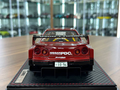 Ignition Model 1/18 Resin Nissan Skyline R34 Super LB-Silhouette #5 – Red/Black (Limited Edition)
