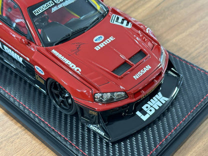 Ignition Model 1/18 Resin Nissan Skyline R34 Super LB-Silhouette #5 – Red/Black (Limited Edition)