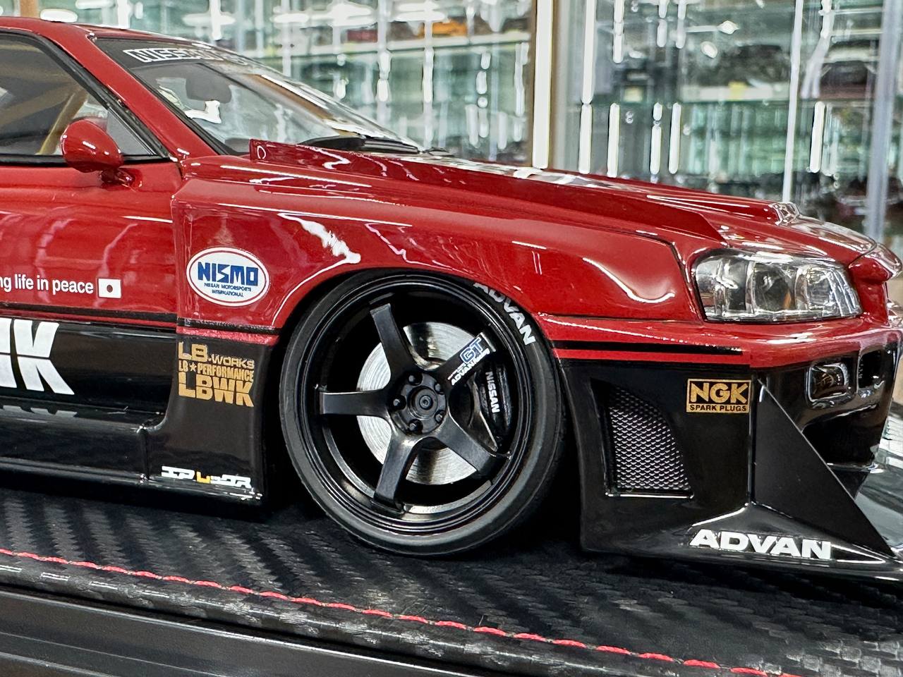 Ignition Model 1/18 Resin Nissan Skyline R34 Super LB-Silhouette #5 – Red/Black (Limited Edition)