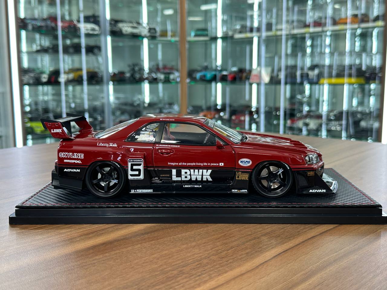 Ignition Model 1/18 Resin Nissan Skyline R34 Super LB-Silhouette #5 – Red/Black (Limited Edition)