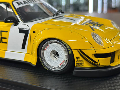 1/18 Resin Ignition Model Porsche 993 RWB Tarmac 1048 #7 – Yellow/Black