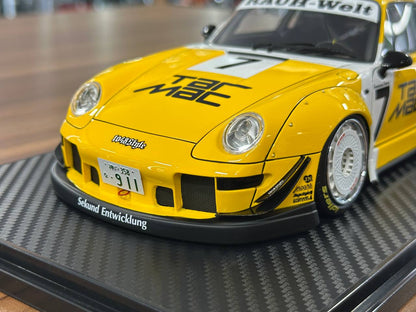 1/18 Resin Ignition Model Porsche 993 RWB Tarmac 1048 #7 – Yellow/Black