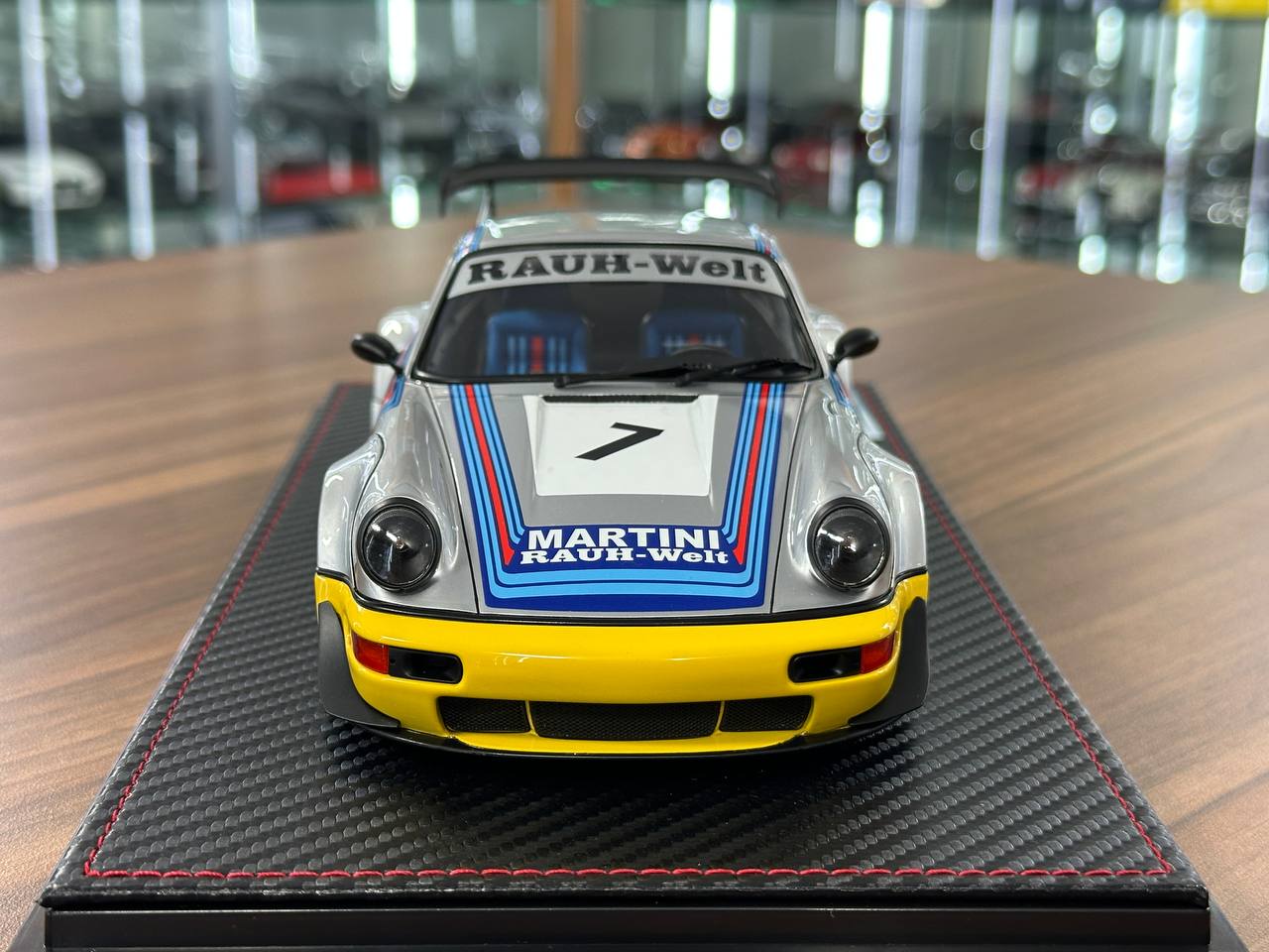Porsche 964 RWB #7 Martini Silver/Yellow Limited Resin Model