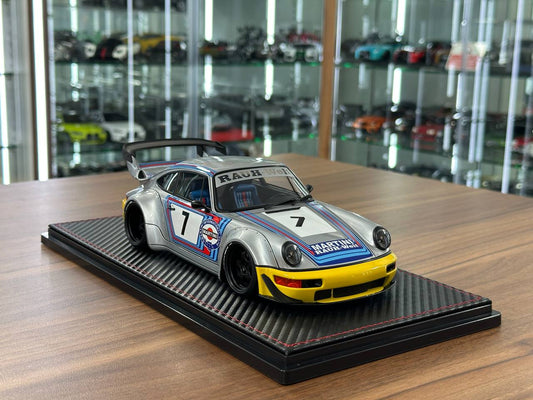 1/18 Resin Ignition Model Porsche 964 RWB #7 – Martini Silver/Yellow (Limited Edition)