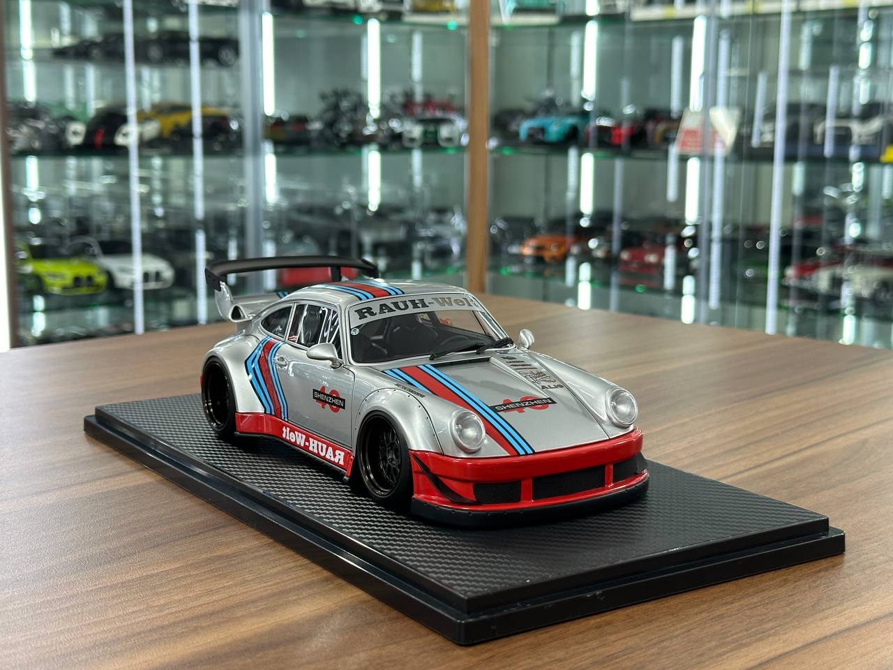 1/18 Resin Ignition Model Porsche 930 RWB #40 Shenzhen – Silver/Red