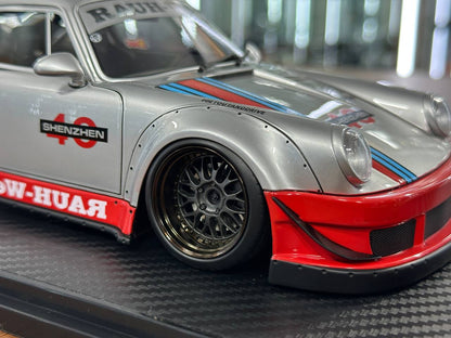 1/18 Resin Ignition Model Porsche 930 RWB #40 Shenzhen – Silver/Red