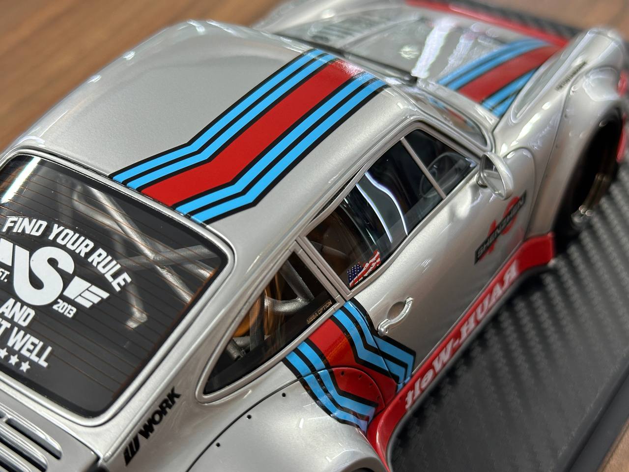 1/18 Resin Ignition Model Porsche 930 RWB #40 Shenzhen – Silver/Red