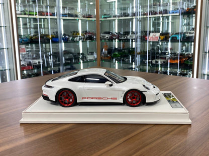 1/18 Resin Porsche 911 S/T (992) by Ivy Models in White/Red – Limited 20pcs