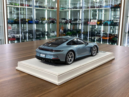 1/18 Resin Porsche 911 S/T (992) by Ivy Models in Ice Blue / Silver – Limited 15 pcs