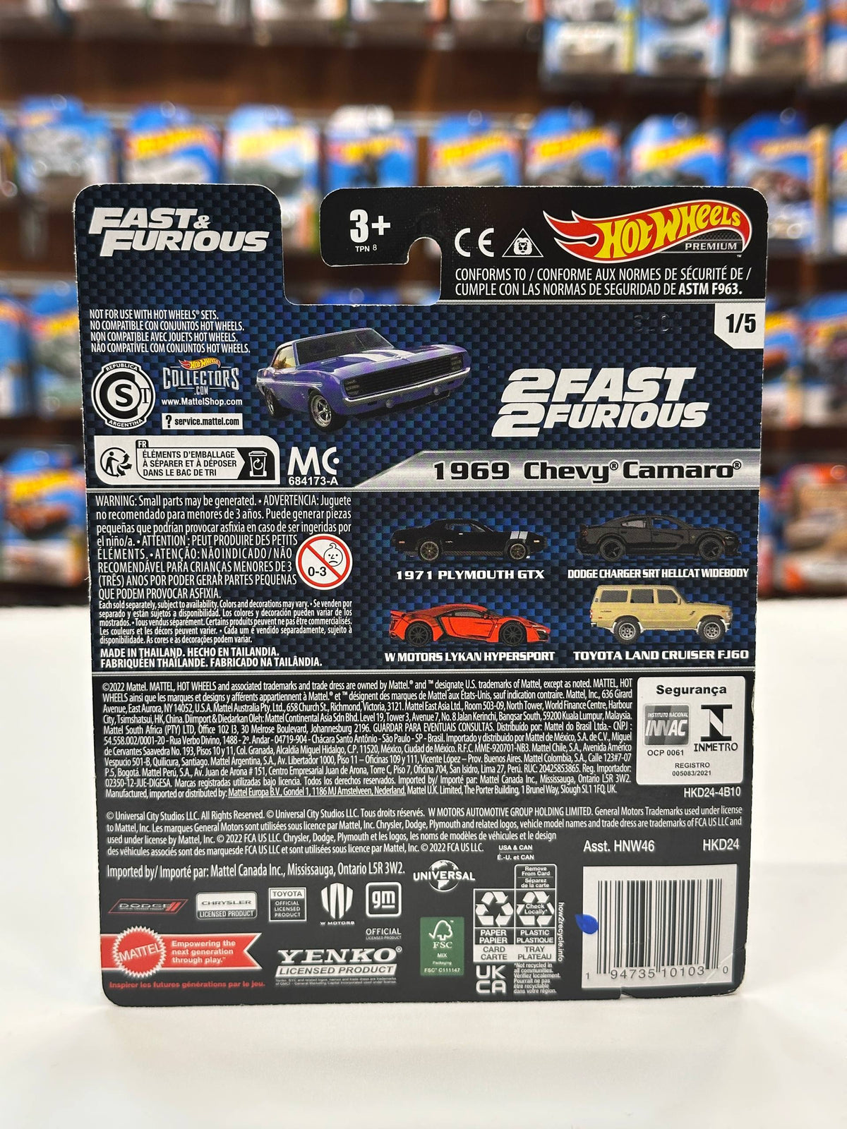 1/64 Diecast HotWheels 1969 Chevy Camaro