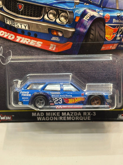 1/64 Diecast HotWheels Mad Mike Mazda RX-3 Madbull Redbull