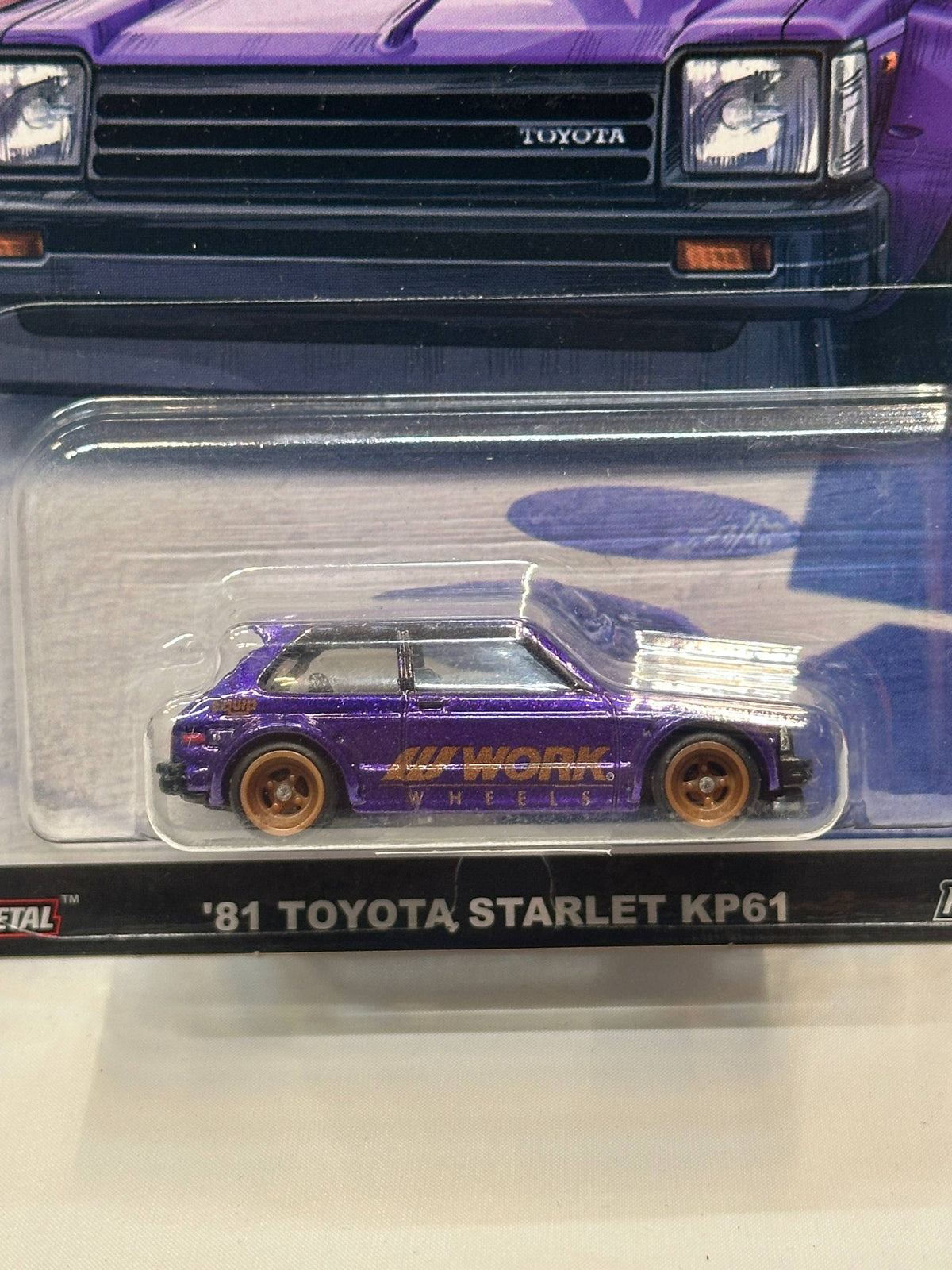 1/64 Diecast HotWheels Toyota Starlet KP61