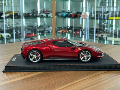 BBR Models Ferrari 296 GTB – Rosso Imola / Silver Rim (1:18 Resin, Limited to 200 pcs)