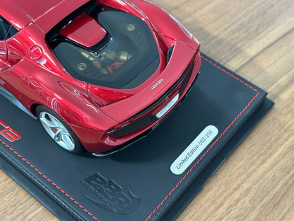 BBR Models Ferrari 296 GTB – Rosso Imola / Silver Rim (1:18 Resin, Limited to 200 pcs)
