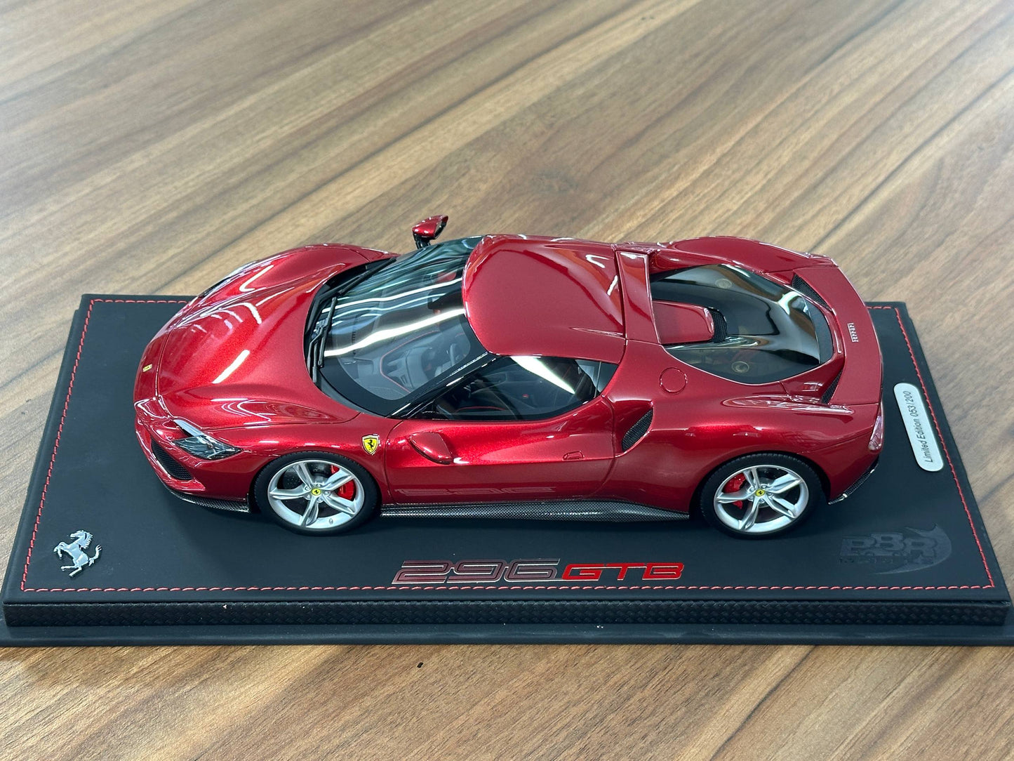 BBR Models Ferrari 296 GTB – Rosso Imola / Silver Rim (1:18 Resin, Limited to 200 pcs)