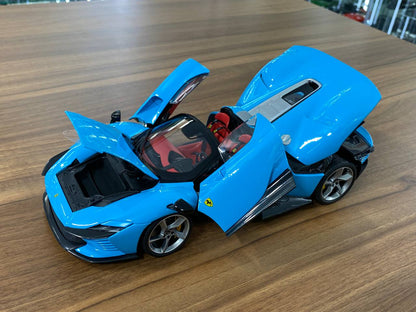 Bburago Ferrari Daytona Sp3 Blue - 1/18 Metal Diecast, Full Opening