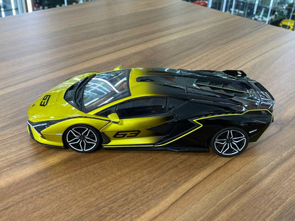 1/18 Metal Diecast Bburago  Lamborghini Sian FKP 37 #63 Yellow Black