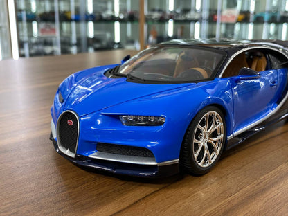 1/18 Diecast 2016 Bugatti Chiron Blue by Bburago Scale Model Car