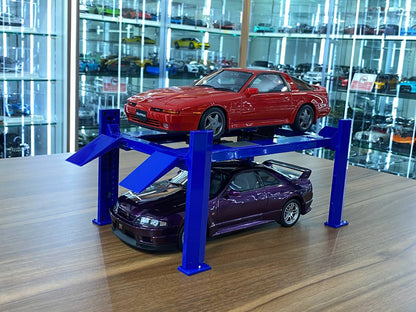 1/18 Diecast Four-Post Lift Adjustable – GreenLight Blue (Cars & Figures Not Included)