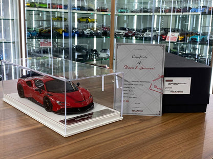 1/18 Resin Ferrari SF90 Stradale Novitec – Davis & Giovanni Rosso Corsa with Black Rims Limited 20 pcs