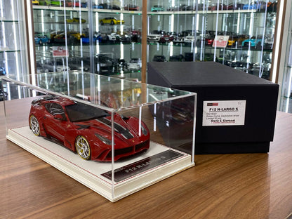 1/18 Resin Ferrari F12 N-Largo S – Davis & Giovanni Rosso Corsa with Black/Silver Stripe Limited 50 pcs
