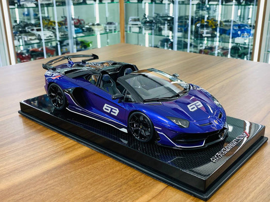 1/18 Resin Model MR Collection Lamborghini Aventador Roadster SVJ #63 Purple/Grey