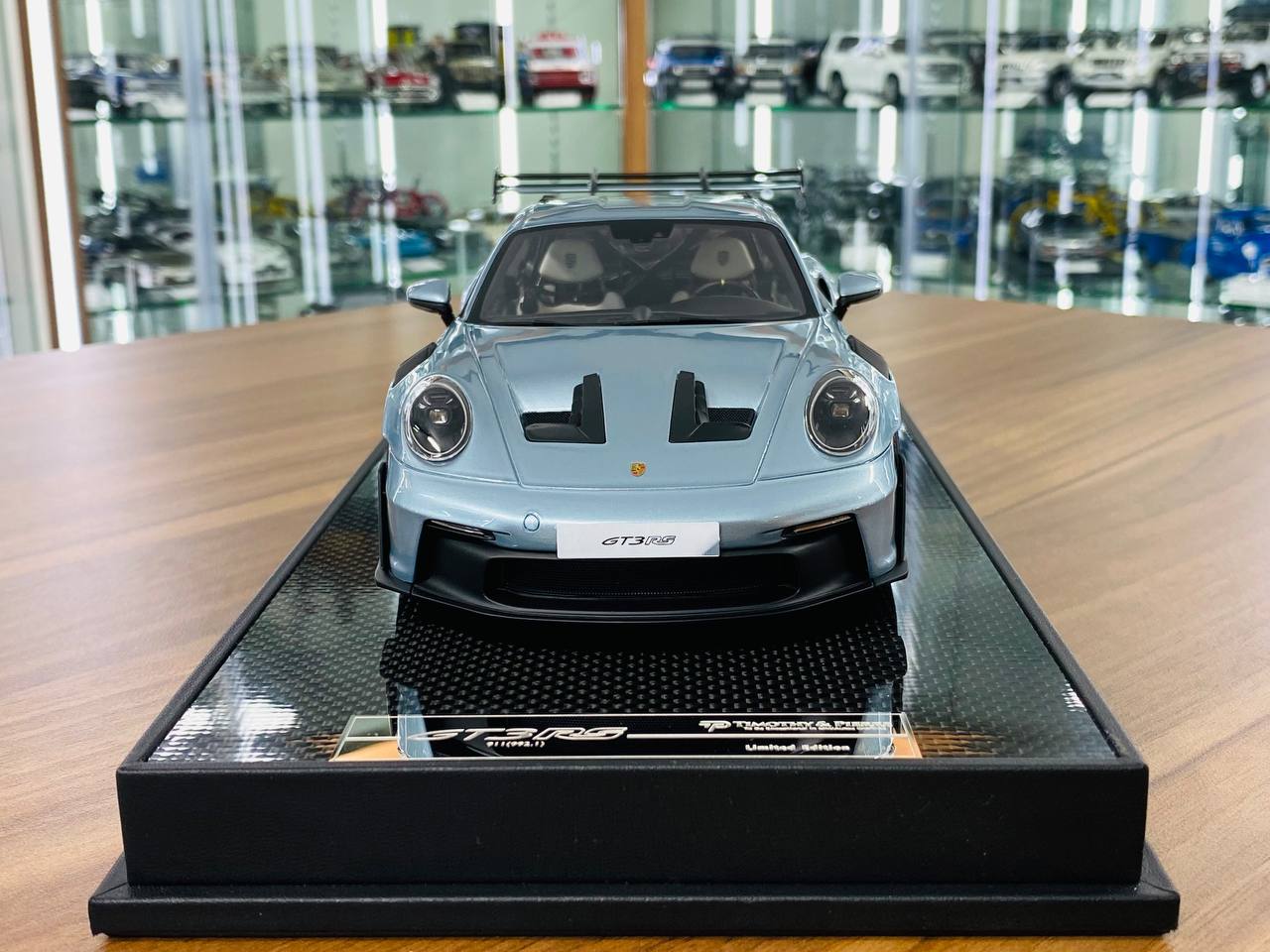 1/18 Resin Model - Timothy & Pierre Porsche 911 GT3 RS Weissach Package in Ice Blue, Limited to 40 Pieces