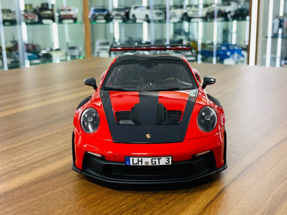 1/18 Diecast  - Norev Porsche 911 (992) GT3 RS Weissach Package (2022) in Indichrot (Red), Limited 500 Pieces