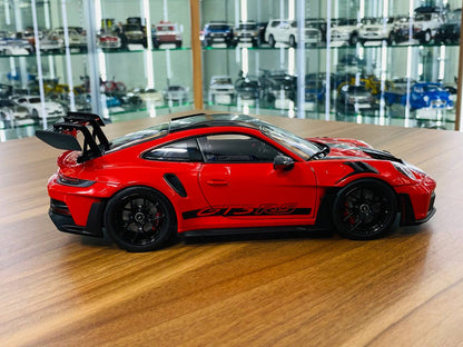 1/18 Diecast  - Norev Porsche 911 (992) GT3 RS Weissach Package (2022) in Indichrot (Red), Limited 500 Pieces