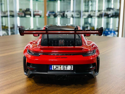 1/18 Diecast  - Norev Porsche 911 (992) GT3 RS Weissach Package (2022) in Indichrot (Red), Limited 500 Pieces