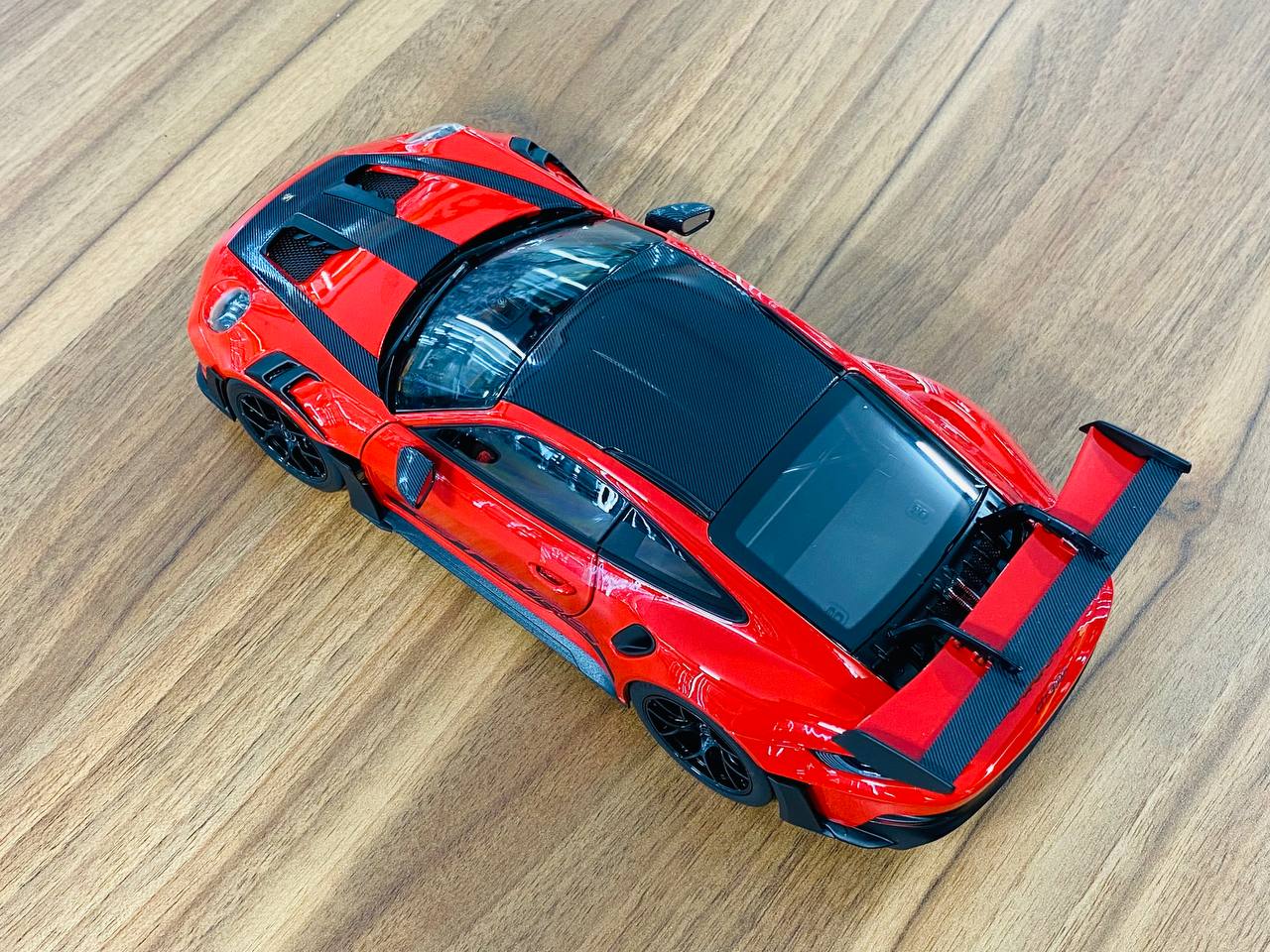 1/18 Diecast  - Norev Porsche 911 (992) GT3 RS Weissach Package (2022) in Indichrot (Red), Limited 500 Pieces