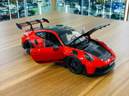 1/18 Diecast  - Norev Porsche 911 (992) GT3 RS Weissach Package (2022) in Indichrot (Red), Limited 500 Pieces