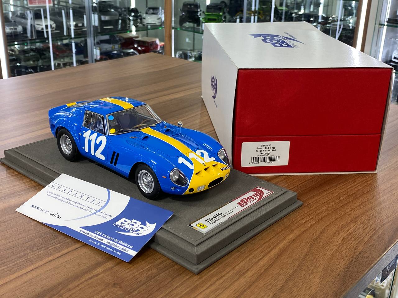 1/18 Ferrari 250 GTO Targa Florio 1964 #112 – BBR Models Blue