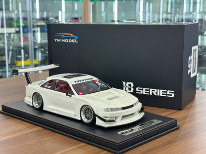 YM Model Nissan Silvia S14 (SEUIOOKAWARA) – White – 1:18 Resin Model - Limited 99 pcs