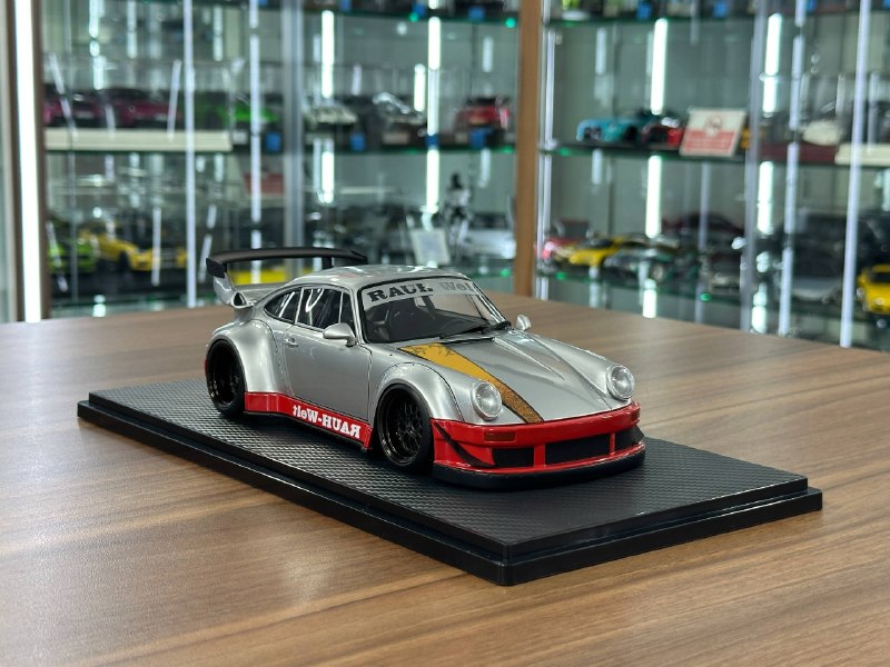 1/18 Resin Model Ignition Model Porsche 930 RWB Silver Red